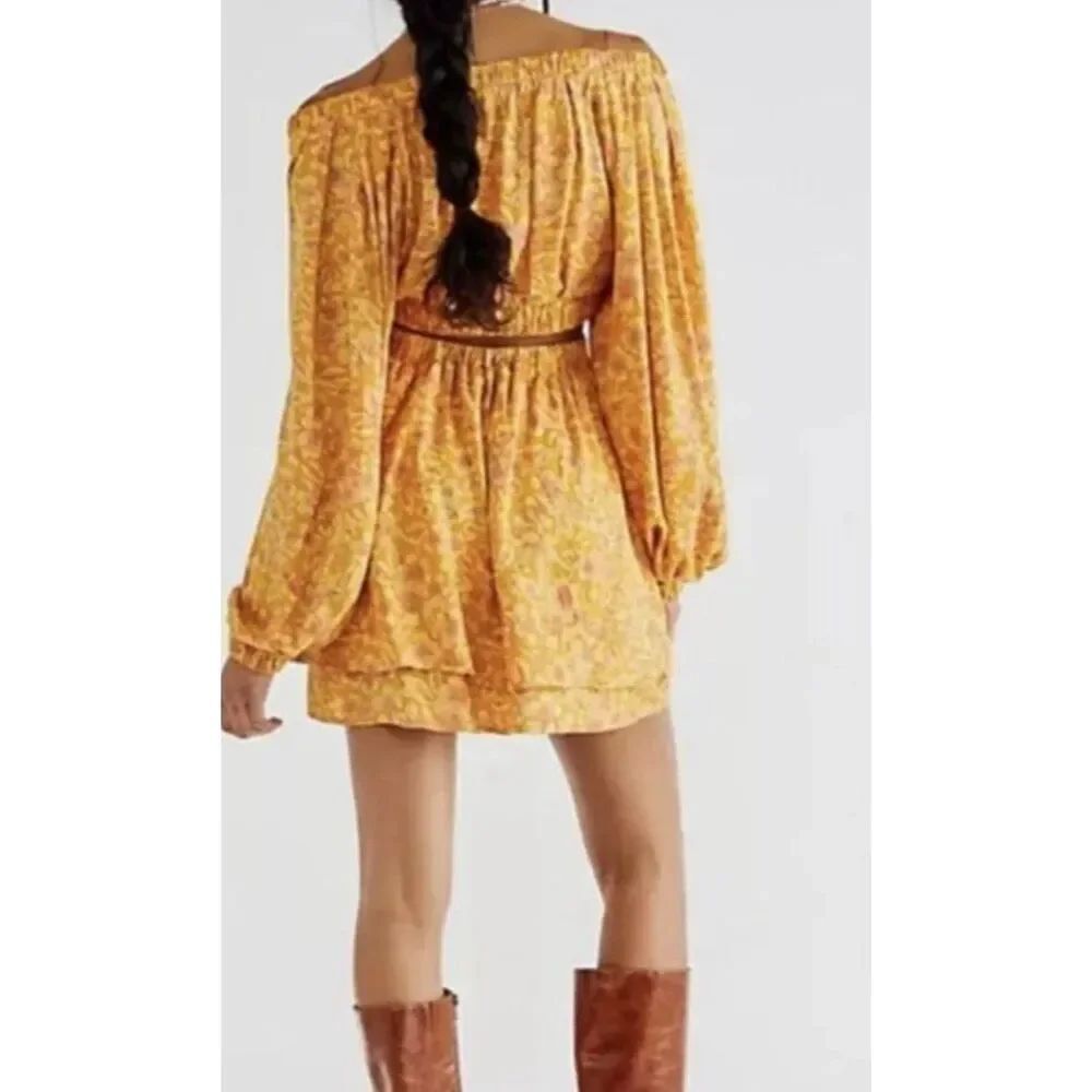 Free People Jael cutout long sleeve mini dress size M